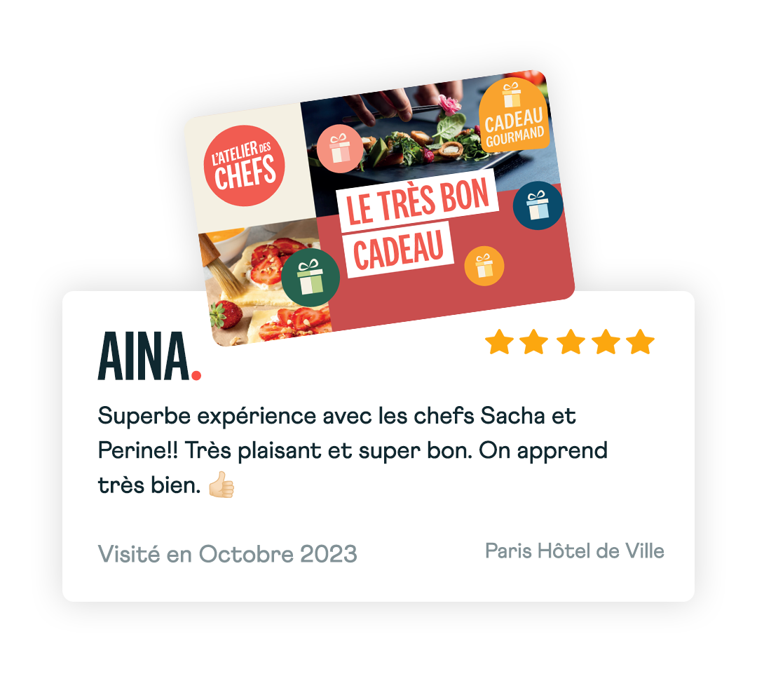 la carte cadeau de L'ateliers des Chefs