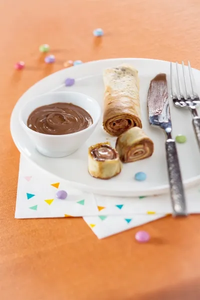 Image recette Crêpes roulées crème chocolat-noisette