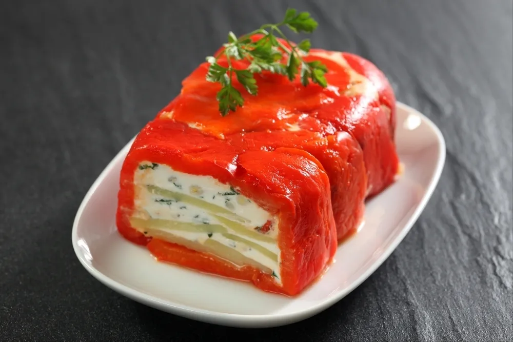 Image recette Terrine de pommes de terre et poivrons au basilic