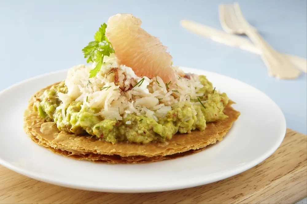 Image recette Tarte fine avocat, pamplemousse et chair de crabe