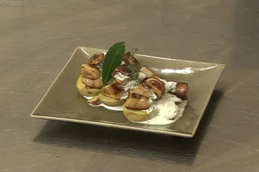 Pomme de terre surprise aux cèpes et foie gras
