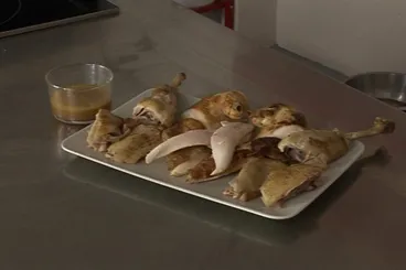 Volaille fermière en deux cuissons à l'huile de truffe blanche